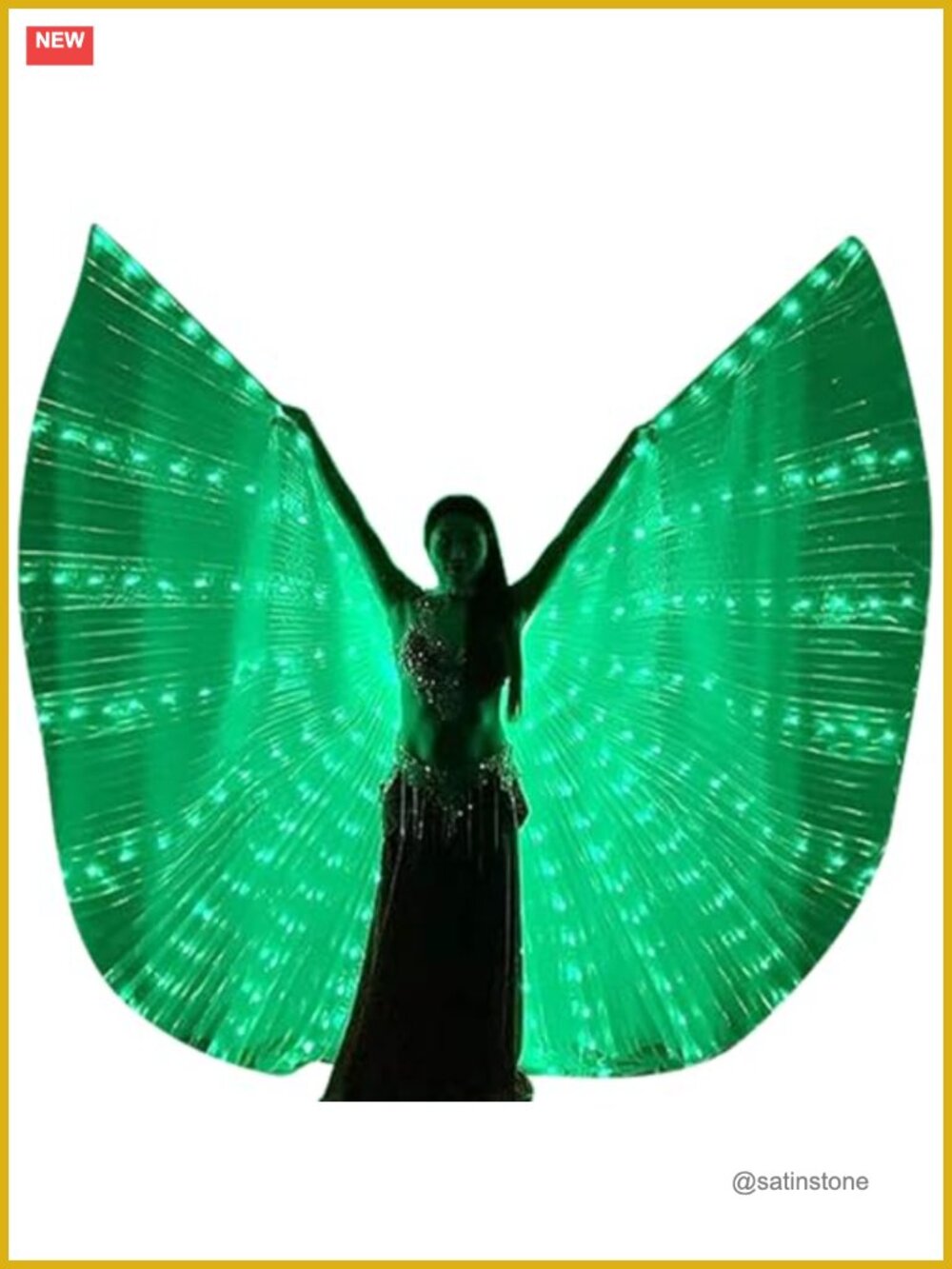 LED Light Up Belly Dance Wings Adult Rave Costume Polyester